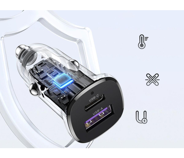 UGREEN Ładowarka samochodowa EC305 USB-C + USB 30W czarna - 1488953 - zdjęcie 4
